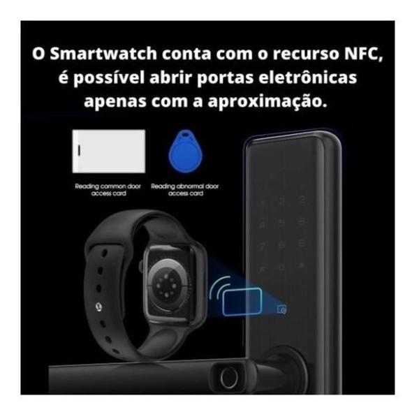 Imagem de Relógio Inteligente Smart Watch Digital Recebe e Faz Ligaçoes Troca Pulseira Nfc Indução W28 Pro