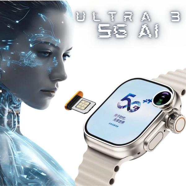 Imagem de Relógio Inteligente Smart Watch Ultra 3 AI 5G Chip Responde Mensagem TikTok ChatGpt Android iOS