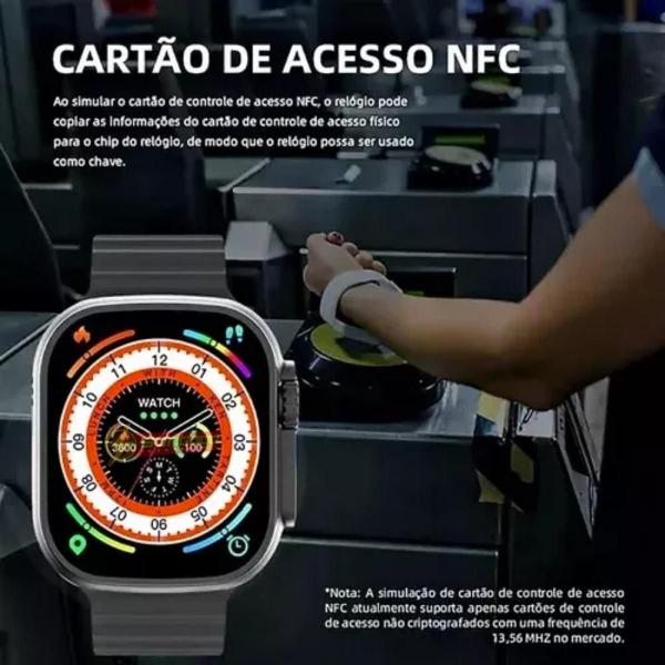 Imagem de Relógio Inteligente Smartawatch W69 Preto Ultra Mini Tela Ips 2.2 Gps Séries 9 Duas Pulseiras