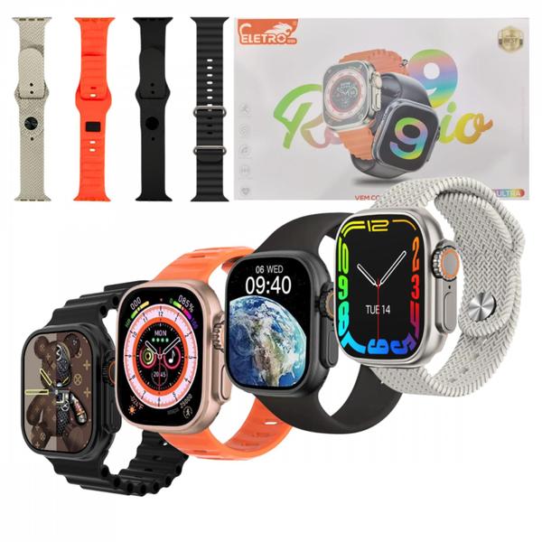 Imagem de Relógio Inteligente Smartwatch 49mm com 04 Pulseiras Eletromex W9 ULTRA