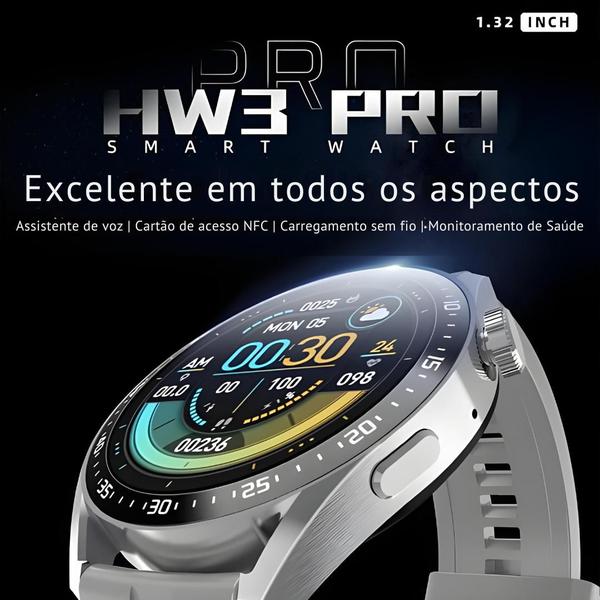 Imagem de Relógio inteligente Smartwatch Amax 3 Pro 2024 lançamento iPsled NFC GPS Alta definição Elegância + 2 Pulseiras