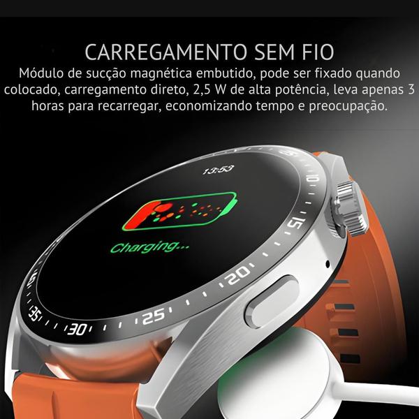 Imagem de Relógio inteligente Smartwatch Amax 3 Pro 2024 lançamento iPsled NFC GPS Alta definição Elegância + 2 Pulseiras