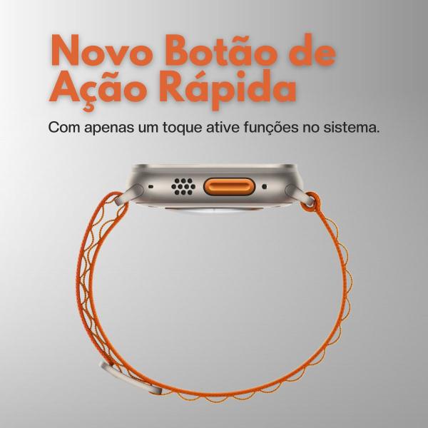 Imagem de Relógio inteligente smartwatch BW8 Ultra Laranja troca pulseira ligações android e IOS