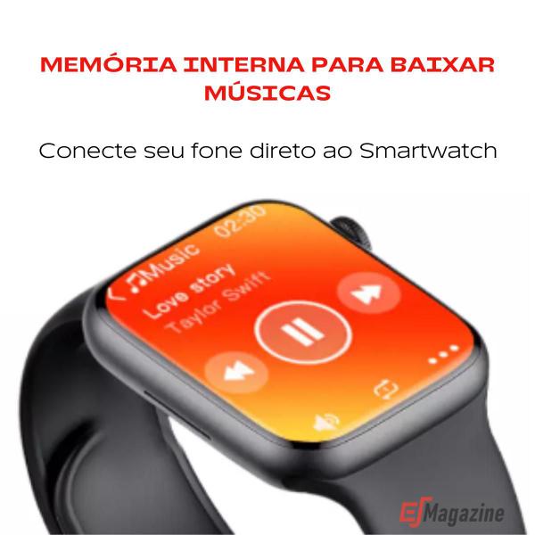 Imagem de Relógio Inteligente Smartwatch Feminino Masculino W29 Pro Series 9 Pulseira de Metal e Película Memória Interna musica Ilha Dinâmica Lançamento