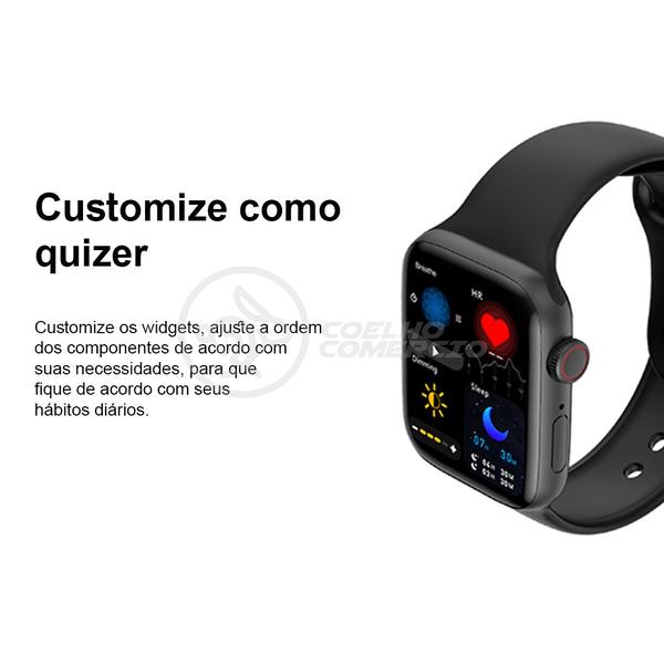 Imagem de Relógio Inteligente SmartWatch HW22 Preto Troca Pulseira Android iOS Ligações Monitor Cardíaco