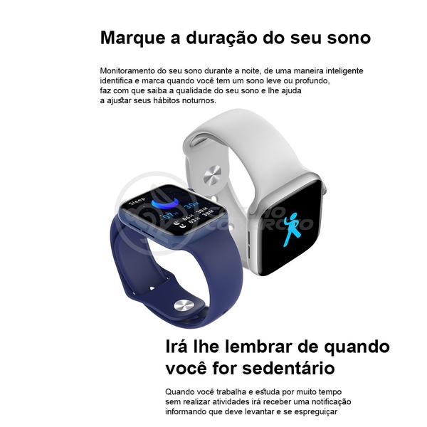 Imagem de Relógio Inteligente SmartWatch HW22 Preto Troca Pulseira Android iOS Ligações Monitor Cardíaco