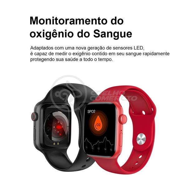 Imagem de Relógio Inteligente SmartWatch HW22 Preto Troca Pulseira Android iOS Ligações Monitor Cardíaco