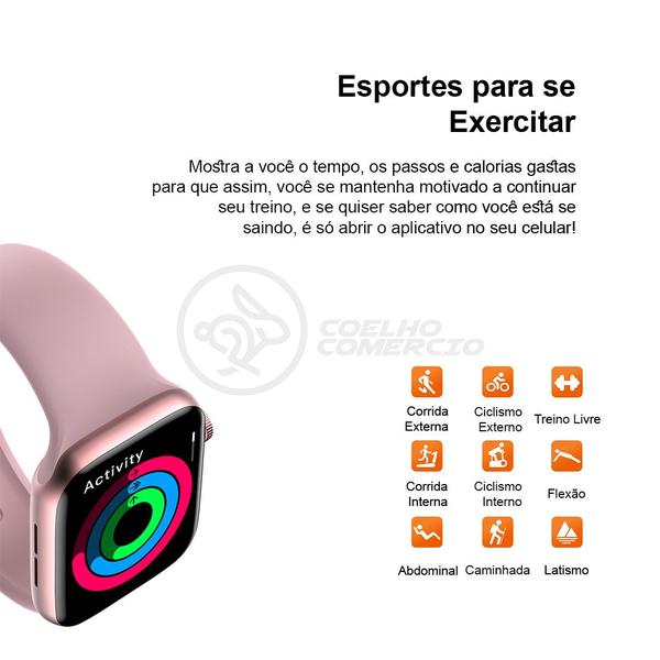 Imagem de Relógio Inteligente SmartWatch HW22 Preto Troca Pulseira Android iOS Ligações Monitor Cardíaco