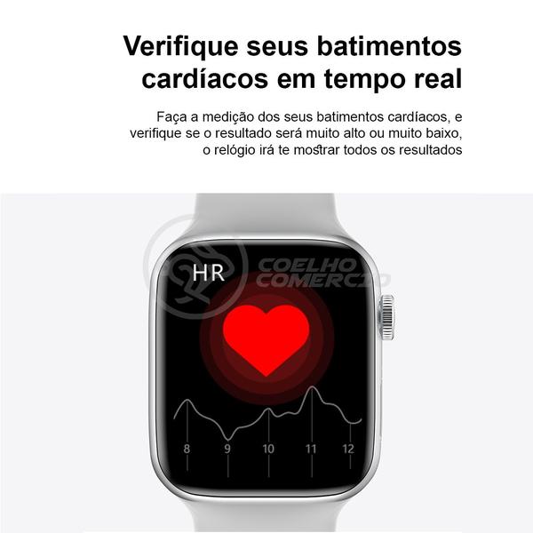 Imagem de Relógio Inteligente SmartWatch HW22 Preto Troca Pulseira Android iOS Ligações Monitor Cardíaco