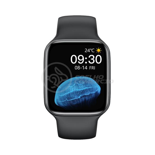 Imagem de Relógio Inteligente SmartWatch HW22 Preto Troca Pulseira Android iOS Ligações Monitor Cardíaco