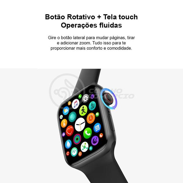 Imagem de Relógio Inteligente SmartWatch HW22 Rosa Troca Pulseira Android iOS Ligações Monitor Cardíaco