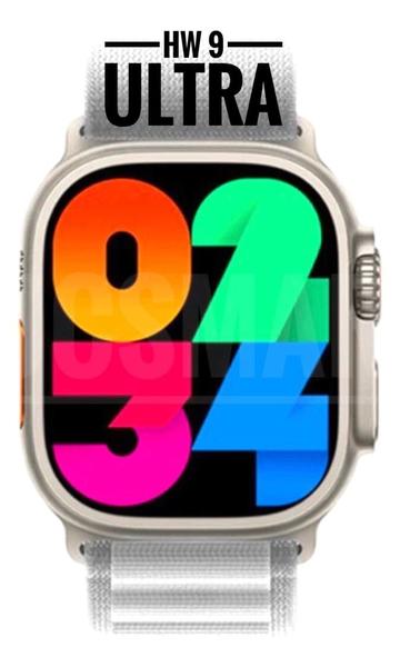 Imagem de Relógio Inteligente Smartwatch Hw9 Ultra Max Branco - Série 9, Tela Amoled, GPS, Bússola, Pulseira Extra