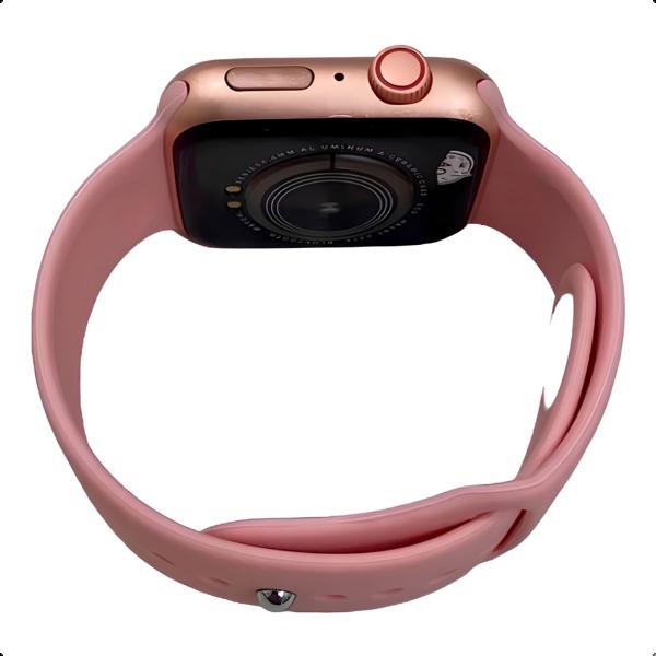 Imagem de Relógio Inteligente Smartwatch NBazik Prime W34+ Rosa Android Ios Pulseira Lisa Silicone