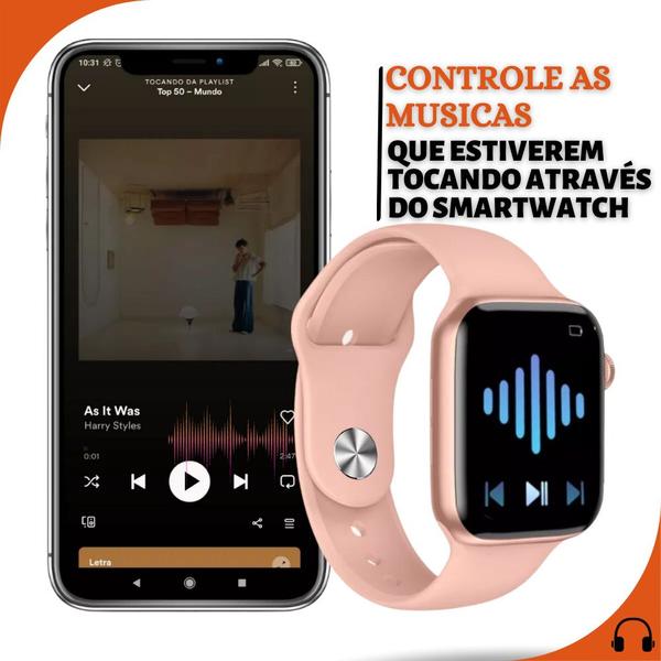 Imagem de Relógio Inteligente Smartwatch Rosa W57 Note 7 Plus Feminino Masculino Sport Watch Pró