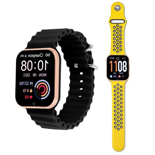 Imagem de Relógio Inteligente Smartwatch Smart Amarelo Preto Champion Ch50033u