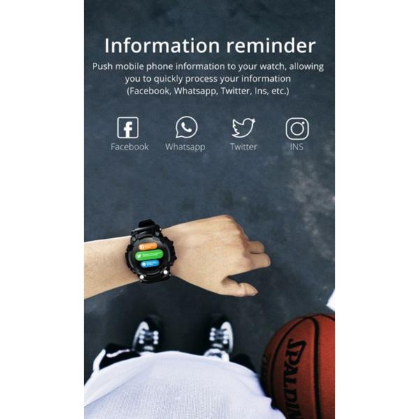 Imagem de Relógio inteligente Smartwatch Sports Attack preto com pedômetro IP68