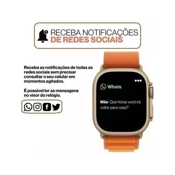 Imagem de Relógio Inteligente Smartwatch Ultra 8 C/ 2 Pulseiras + Fone de ouvido bluetooth