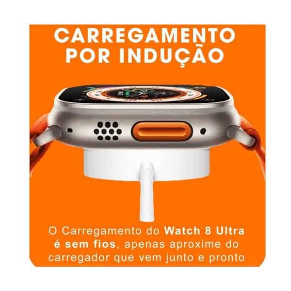 Imagem de Relógio Inteligente Smartwatch Ultra 8 Lançamento C/ duas Pulseiras + Fone de ouvido bluetooth