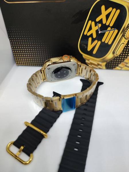 Imagem de Relógio Inteligente Smartwatch Ultra Dourado Com 2 Pulseiras