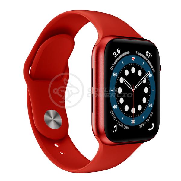 Imagem de Relógio Inteligente SmartWatch W46 S Vermelho Troca Pulseira Android iOS Ligações Monitor