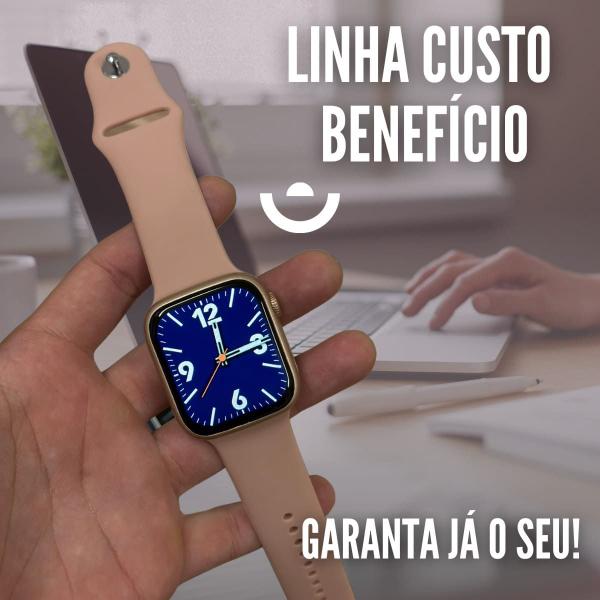 Imagem de Relogio Inteligente Smartwatch Ws93 Max Rosa Troca Foto de Fundo