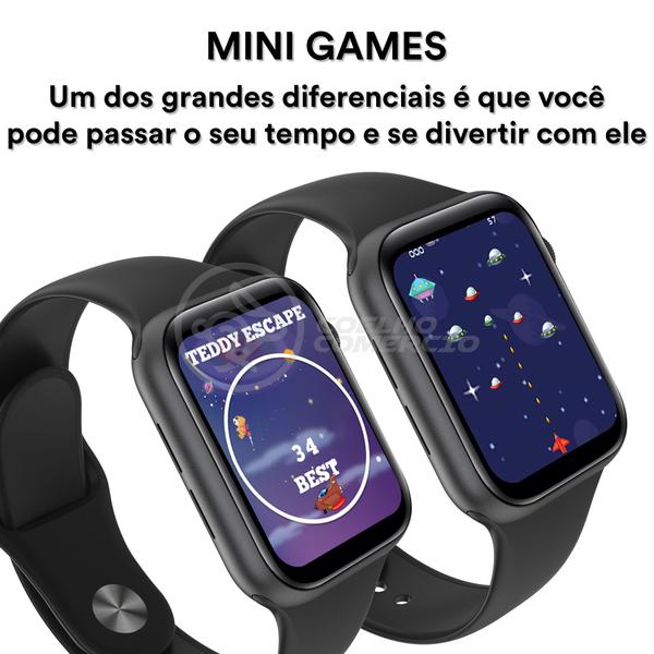 Imagem de Relógio Inteligente SmartWatch X16 Preto com Jogos Android iOS + 1 Pulseira Extra Nylon Preto