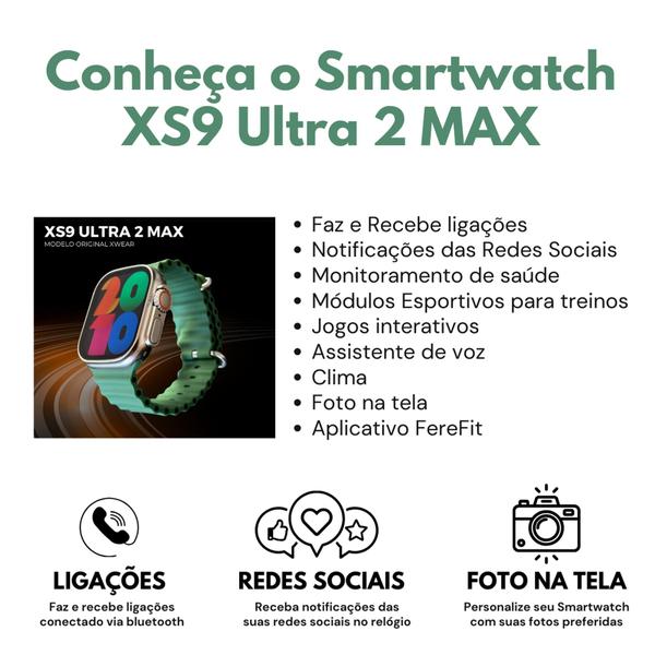 Imagem de Relógio Inteligente Smartwatch Xs9 Ultra 2 Max 49mm Original 2 Pulseiras - Diversas Cores