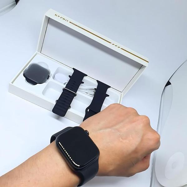 Imagem de Relógio Inteligente Watch 9 + Fone AirPro 2  + 2 pulseiras Lançamento 2025 Modo esportivo faz e recebe chamadas Monitor de Saúde Masculino Feminino