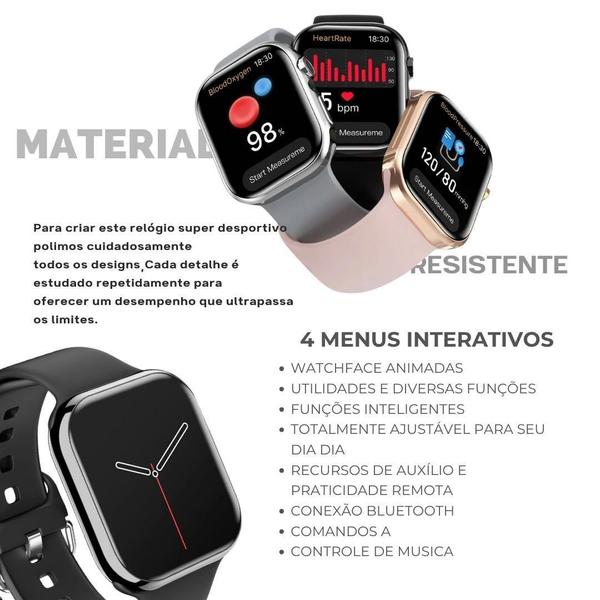 Relógio Inteligente Watch 9 + Fone AirPro 2 + 2 pulseiras Lançamento 2025 Modo esportivo faz e recebe chamadas Monitor de Saúde Masculino Feminino - HiWatch PRO Imagem de Relógio Inteligente Watch 9 + Fone AirPro 2 + 2 pulseiras Lançamento 2025 Modo esportivo faz e recebe chamadas Monitor de Saúde Masculino Feminino