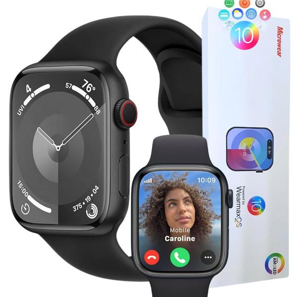 Imagem de Relógio Inteligente Watch 9 Wearmax W99+ Plus AMOLED Prova d'Água NFC Assistente IA ChatGPT Smartwatch 2024