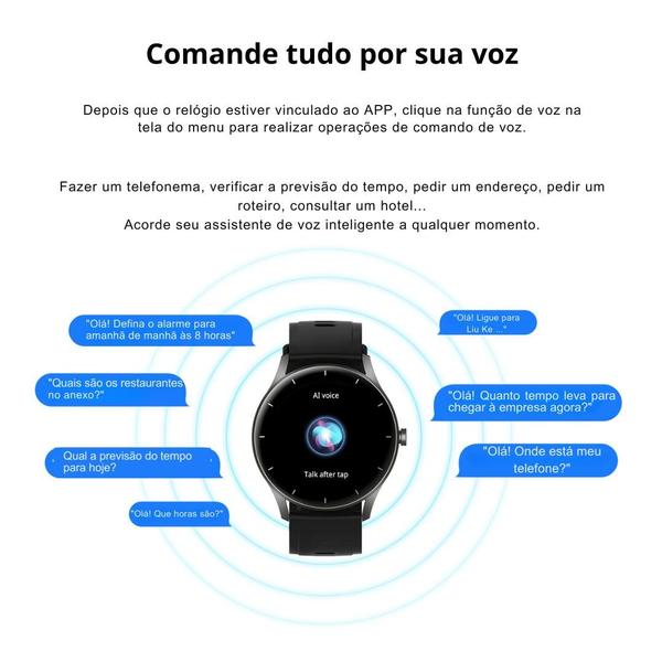 Imagem de Relógio Inteligente Watch Zwear G2: Nova Geração, Prova d'Água e Assistente de Voz - Tecnologia e Estilo no Seu Pulso!