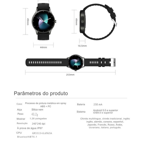 Imagem de Relógio Inteligente Watch Zwear G2: Nova Geração, Prova d'Água e Assistente de Voz - Tecnologia e Estilo no Seu Pulso!