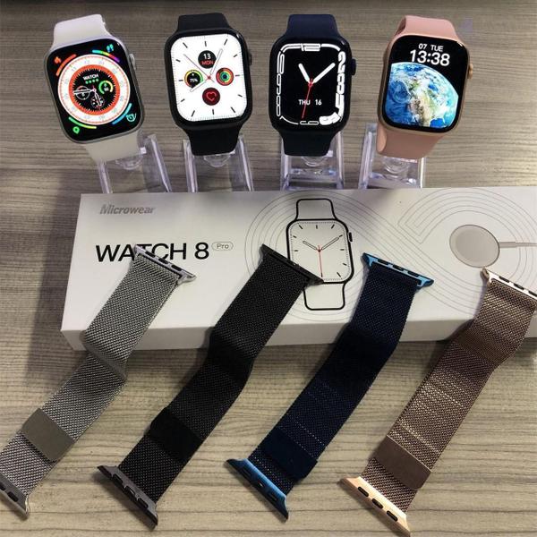 Imagem de Relógio Inteligente Watch8 W28PRO Masculino Feminino Lançamento 2024 NFC Indução Bussola GPS para Atividades Físicas