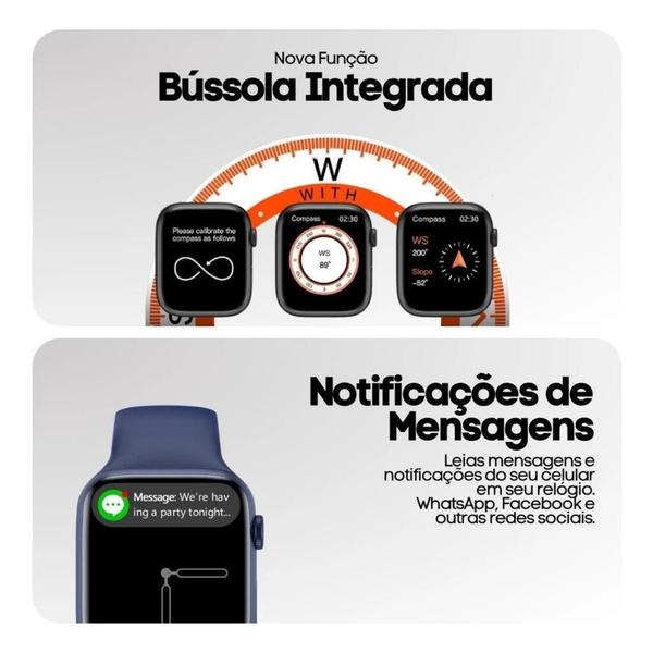 Imagem de Relógio inteligente Wearmax OS W99+ Plus Microwear Amoled prova d'água Micro Os 10 NFC assistente inteligencia artificial chat GPT Smartwatch