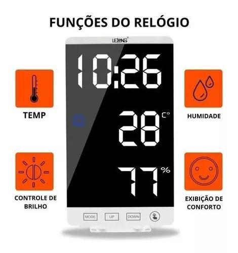 Imagem de Relógio Led Digital Parede/mesa Espelhado LE-2134 Lelong