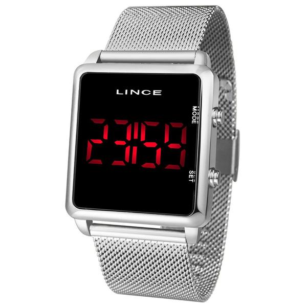 Imagem de Relógio Lince Digital MDM4596L PXSX Pulseira Aço Mesh Prata