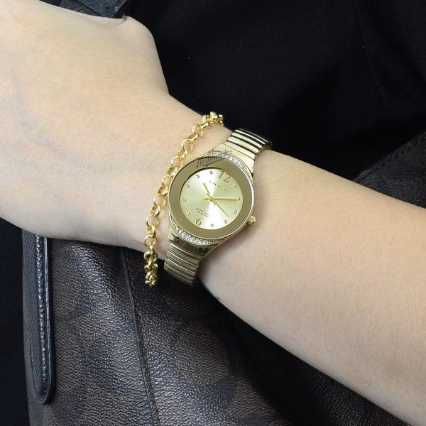 Imagem de Relogio Lince Feminino Pequeno Dourado Pulseira Elastica