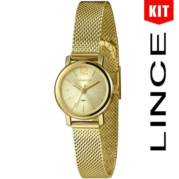 Imagem de Relógio LINCE KIT feminino dourado LRGH175L25 K03OC2KX