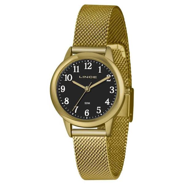 Imagem de Relógio Lince Lrg4653L P2Kx Feminino Dourado Mostrador Preto