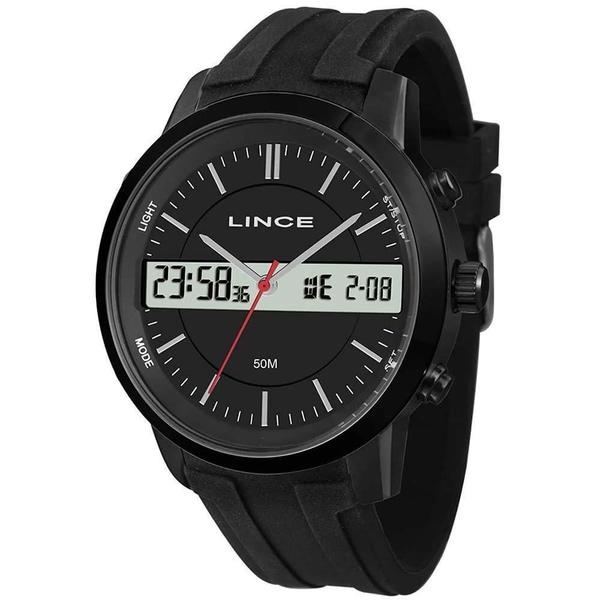 Relógio LINCE masculino anadigi borracha preto MAP4489L P1PX Imagem de Relógio LINCE masculino anadigi borracha preto MAP4489L P1PX