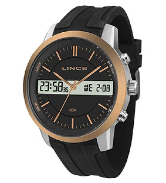 Imagem de Relogio Lince Masculino digital e analogico pulseira de borracha MAP4491L P1PX