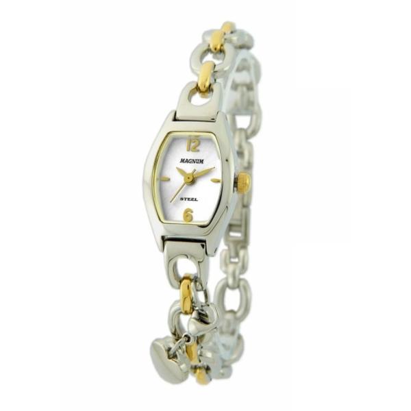 Imagem de Relógio Magnum Feminino Ref: Ma28618s Retangular Bicolor Bracelete