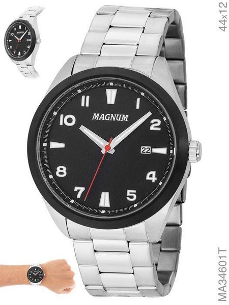 Imagem de Relógio Magnum Masculino Sports MA34601T Pulseira Aço Prata