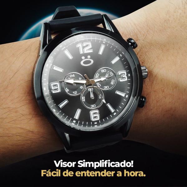 Imagem de Relogio masculino aço inox + corrente crucifixo pulseira ajustavel social silicone casual presente