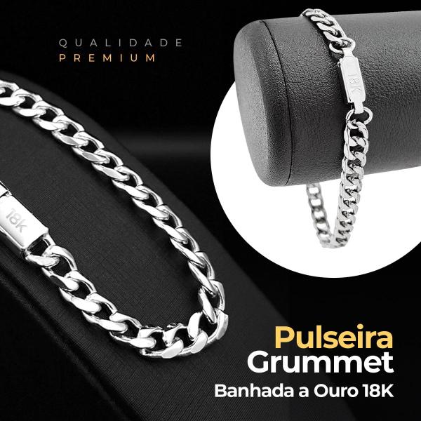 Imagem de Relogio masculino aço inoxidavel a  prova dagua analógico + pulseira corrente prata+ cordão cruz religioso