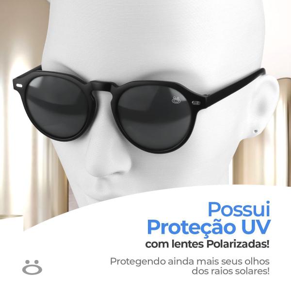 Imagem de relogio masculino aço inoxidável preto + oculos sol + caixa ajustavel ponteiro branco original preto