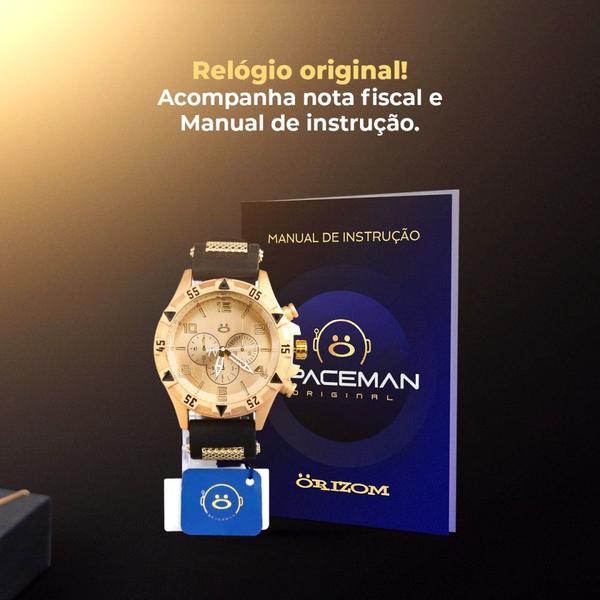 Imagem de Relógio Masculino analogico dourado pulseira silicone