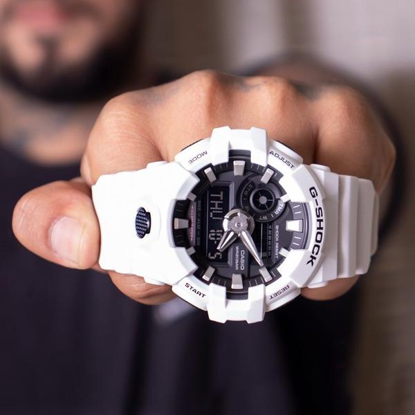 Imagem de Relógio Masculino Casio G-Shock Anadigi Branco  GA-700-7ADR