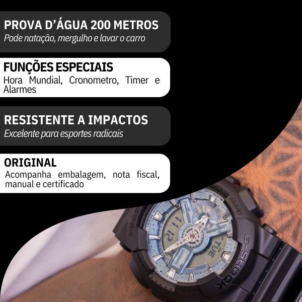 Imagem de Relógio Masculino Casio G-Shock Azul GA-110CD-1A2DR