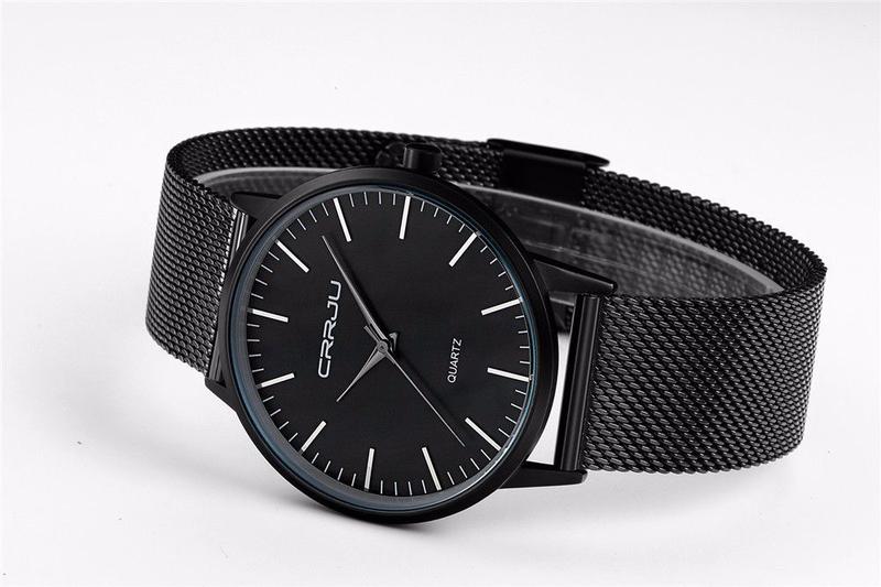 Imagem de Relógio Masculino Casual Ultra Fino Preto + Bracelete Metal